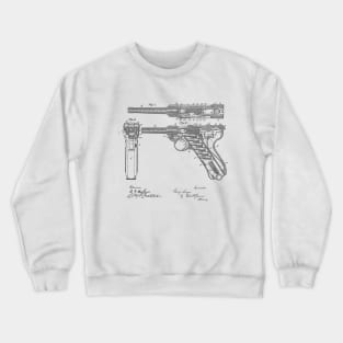 Gun Design vintage patent drawing Crewneck Sweatshirt